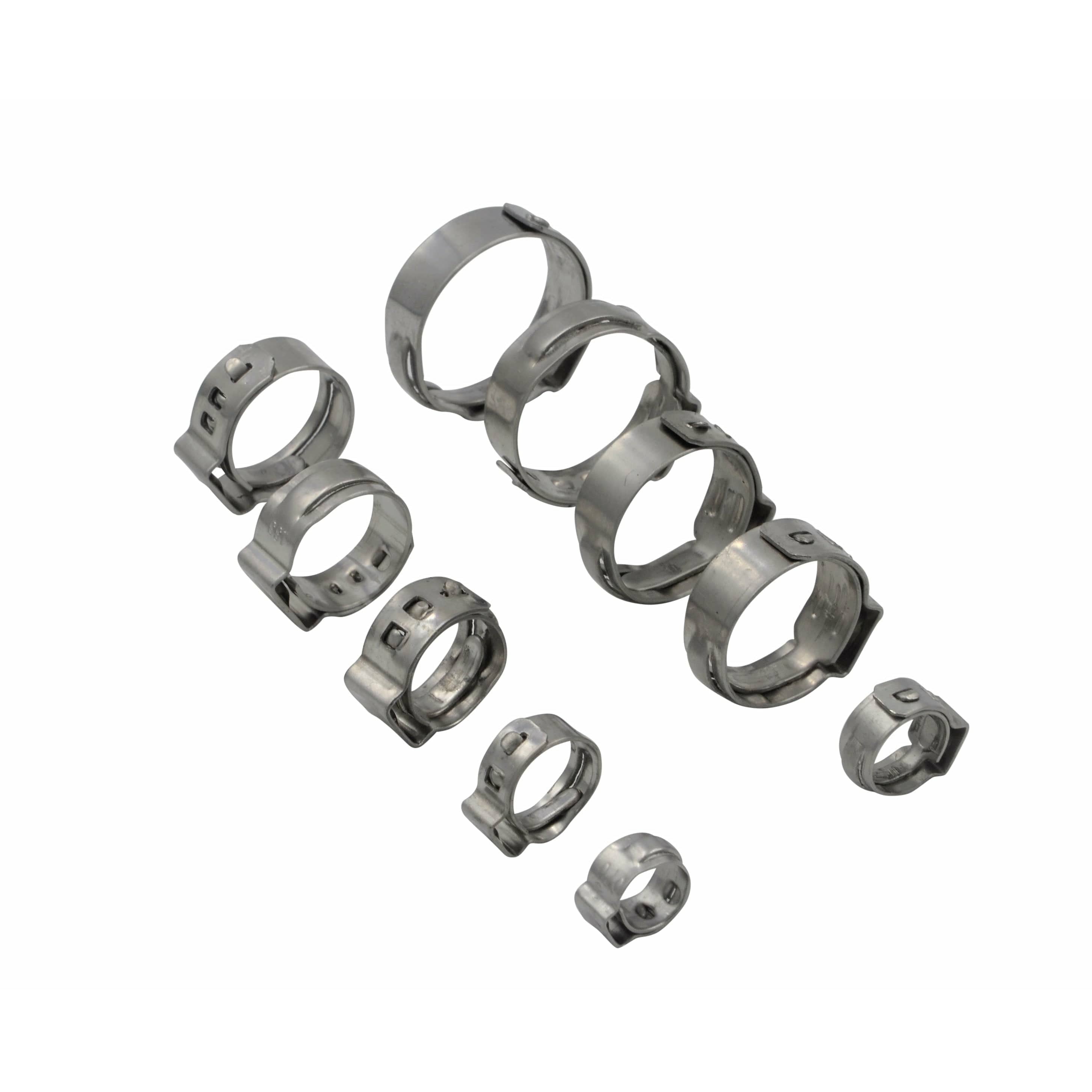 Twin Eagle Imports Grab Kits 100 Piece 304 Stainless Steel 8.8-10.5mm Ear Hose Clamp