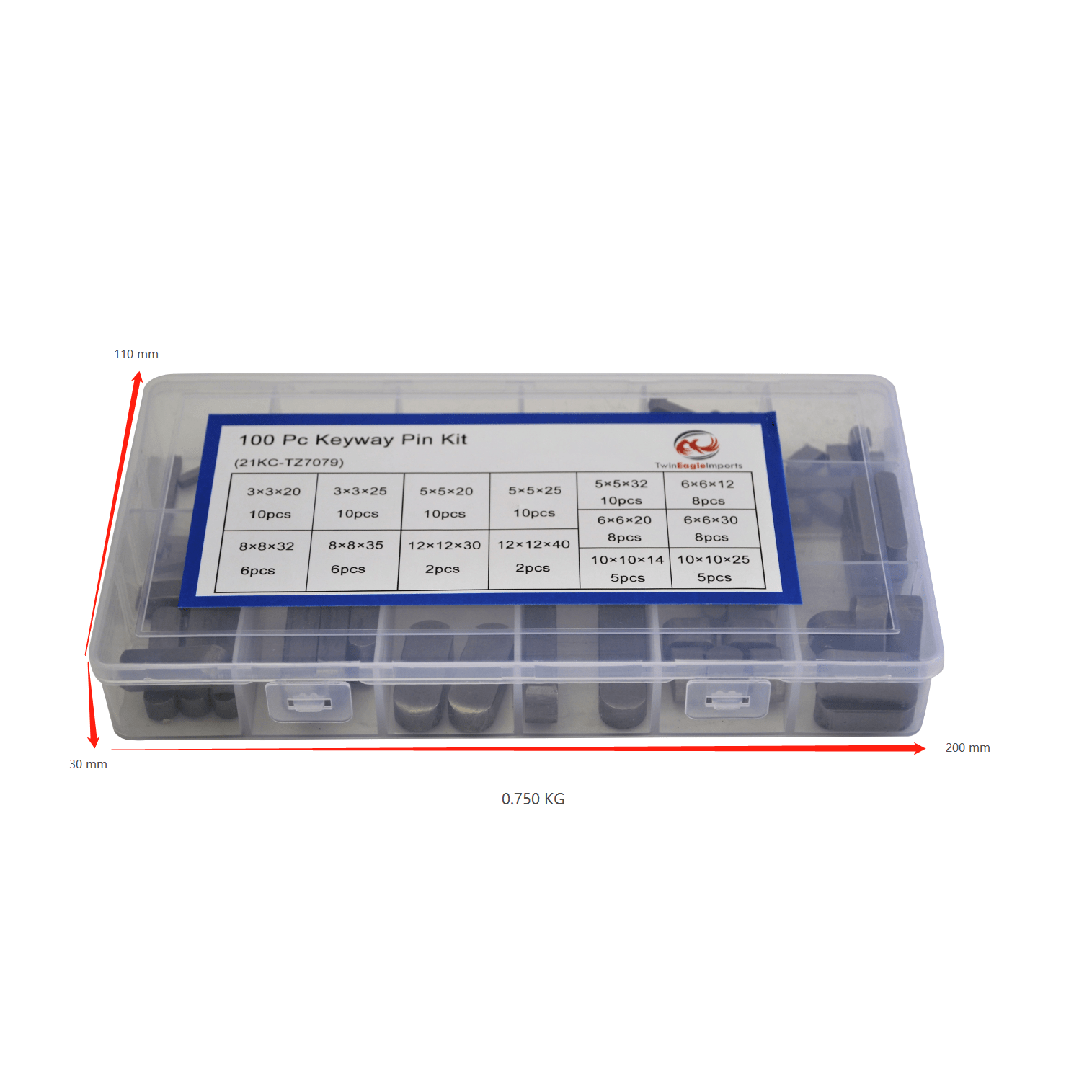 Twin Eagle Imports Grab Kits 100pcs Keyway Pin Kit