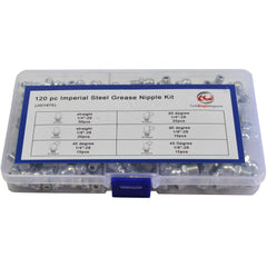 Twin Eagle Imports Grab Kits 120pc Imperial Steel Grease Nipples Grab Kit