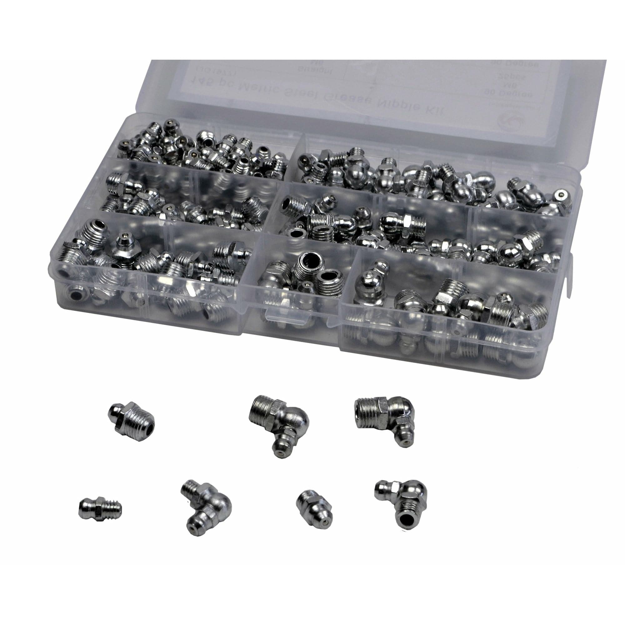 Twin Eagle Imports Grab Kits 145pc Metric Grease Nipples Steel Grab Kit