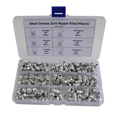 Twin Eagle Imports Grab Kits 145pc Metric Grease Nipples Steel Grab Kit