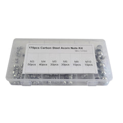 Twin Eagle Imports Grab Kits 170pc Metric Acorn Nut Carbon Steel Grab Kit Assortment