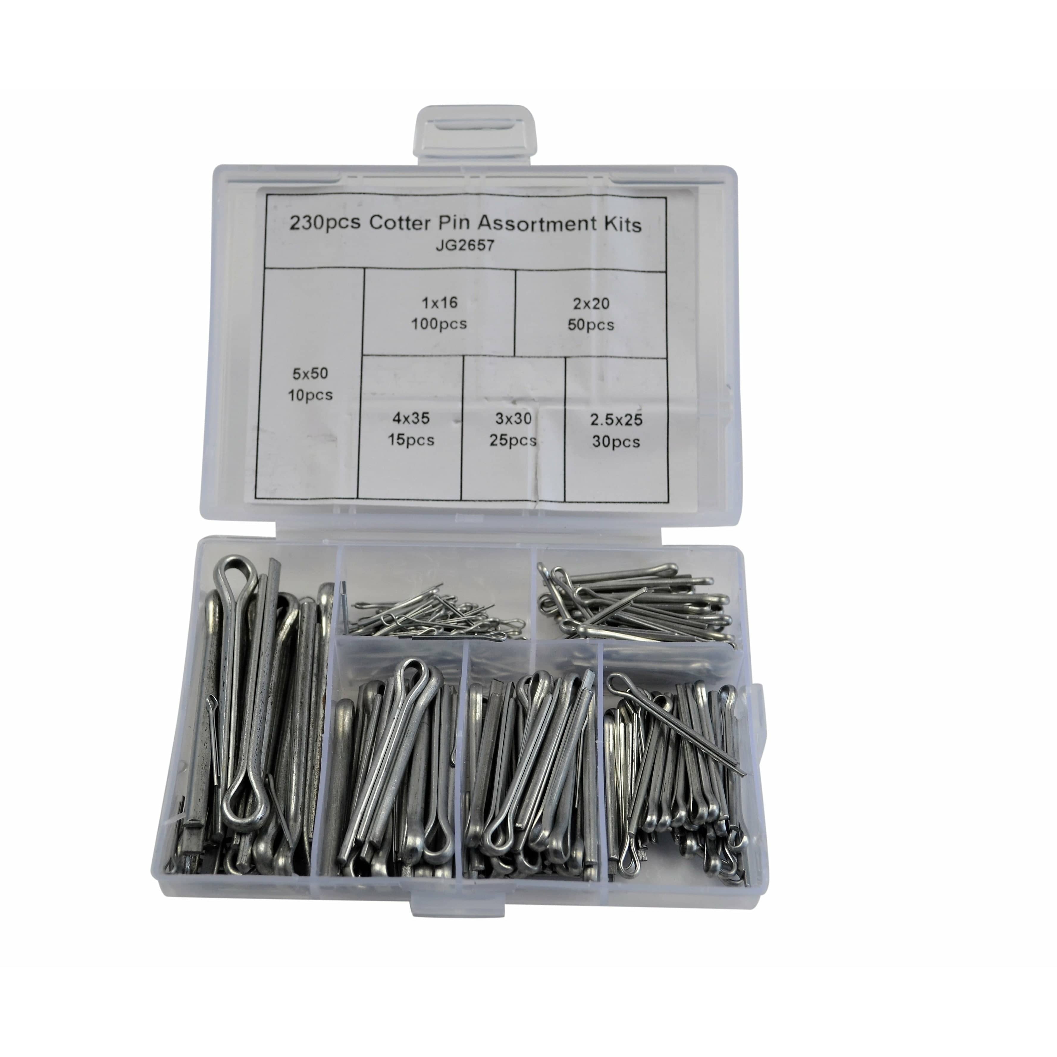 Twin Eagle Imports Grab Kits 230pc Cotter Pin and 150pc Metric R Pin Clip Grab Kit Assortment