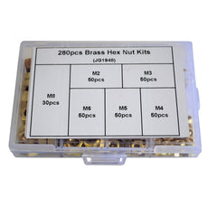 Twin Eagle Imports Grab Kits 280pc Hex Metric Brass Nuts Grab Kit Assortment