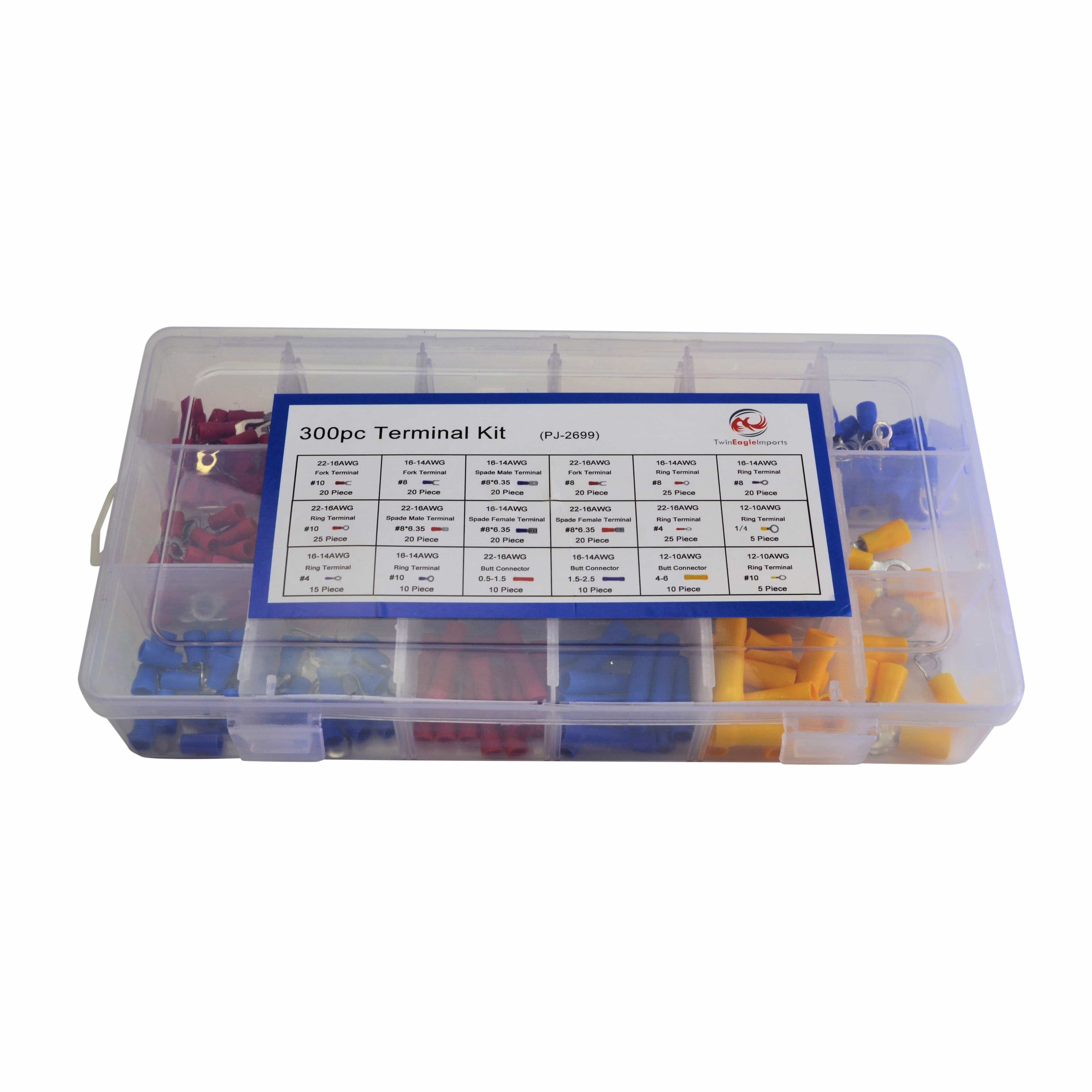Twin Eagle Imports Grab Kits 300pc 12/24 Insulated Electrical Wire Terminal