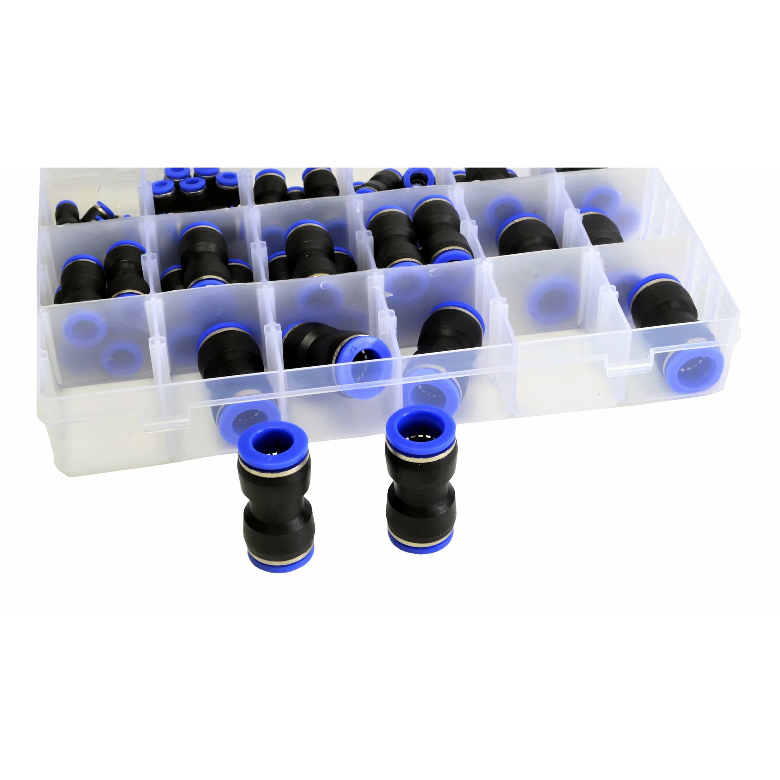 Twin Eagle Imports Grab Kits 58 pc Pushfit air joiner Metric Quick Connect Grab Kit Assortment