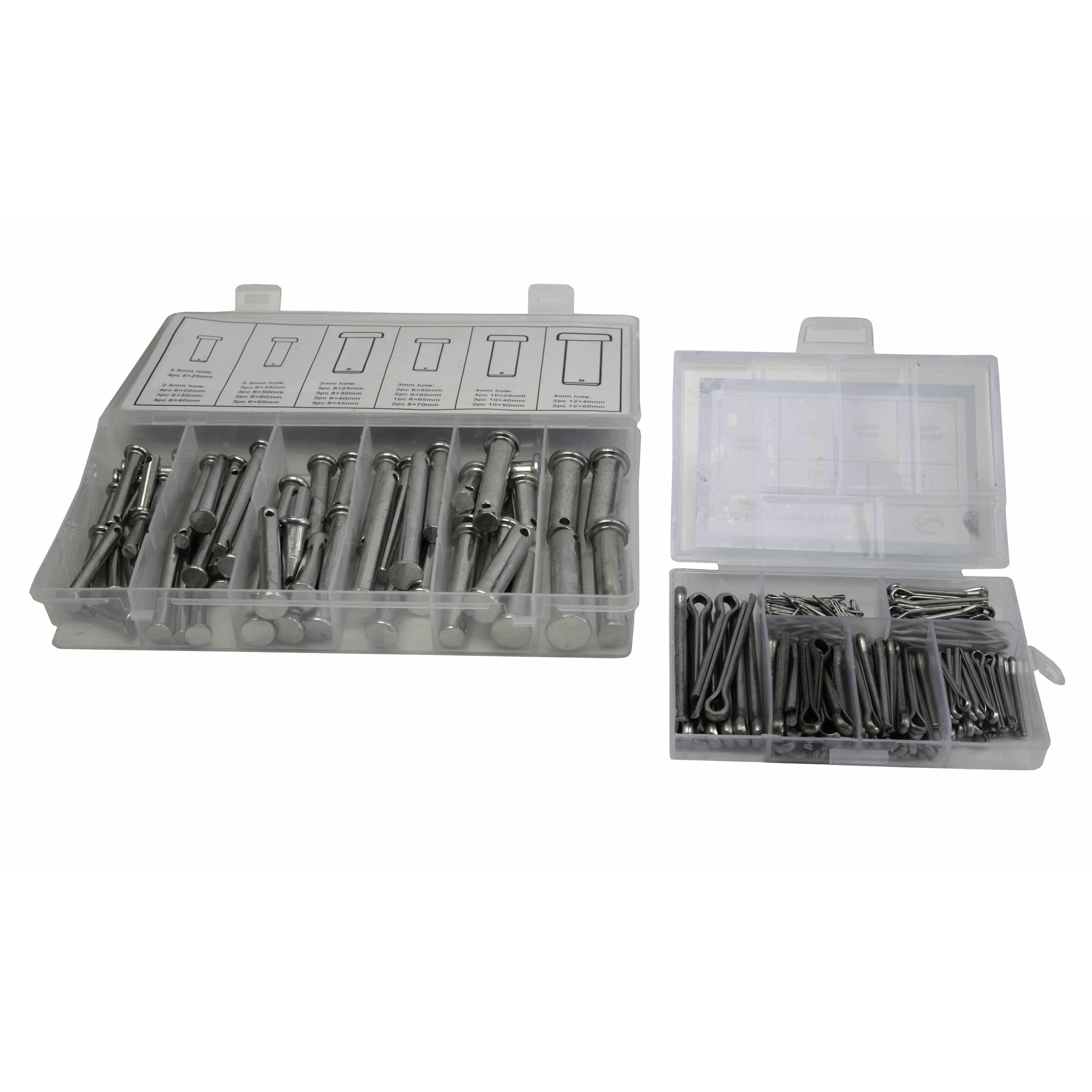 Twin Eagle Imports Grab Kits 60pc Metric Clevis Pin Kit and 230pc Metric Cotter Pin Grab Kit