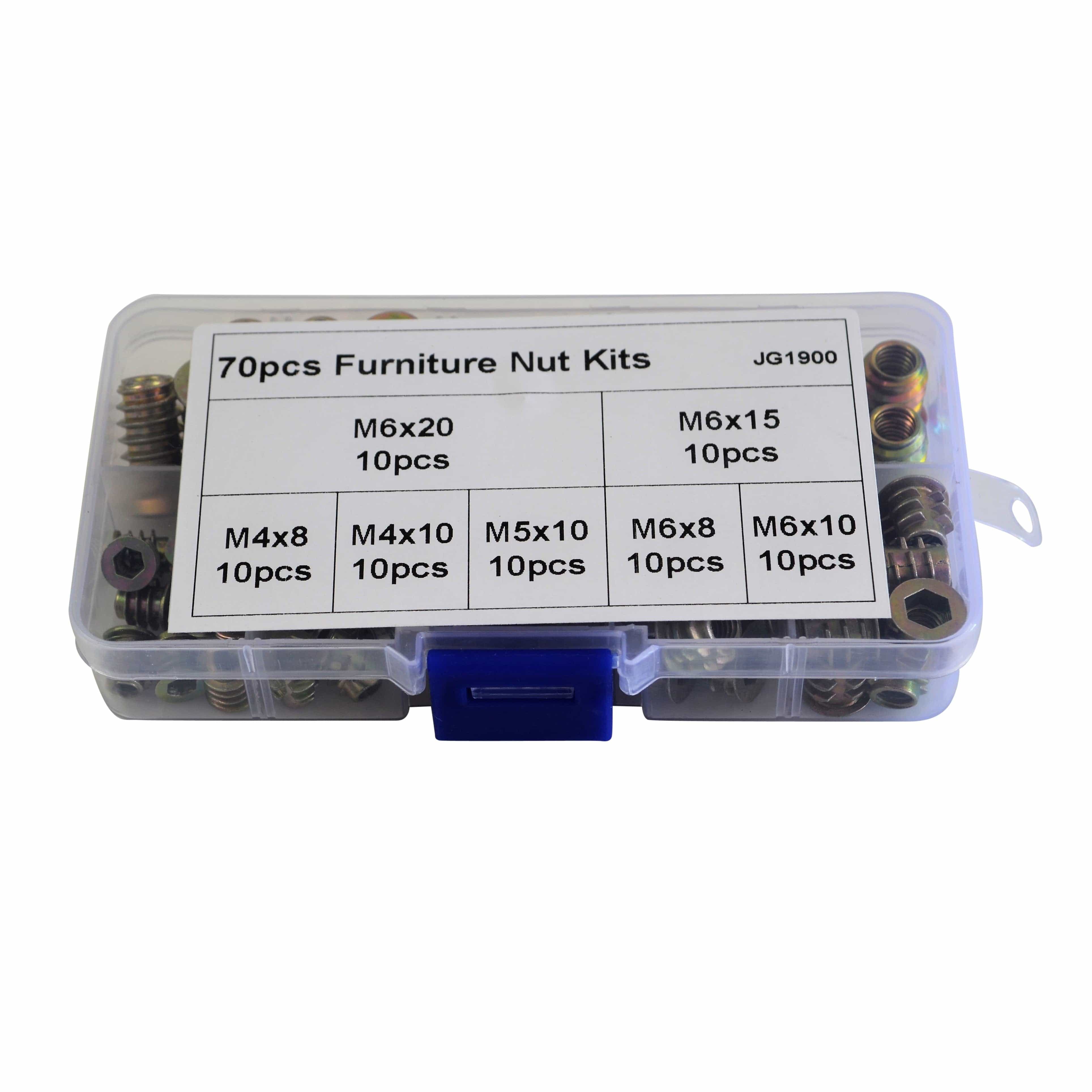 Twin Eagle Imports Grab Kits 70pc Metric Zinc Alloy Furniture Inserts Grab Kit Assortment