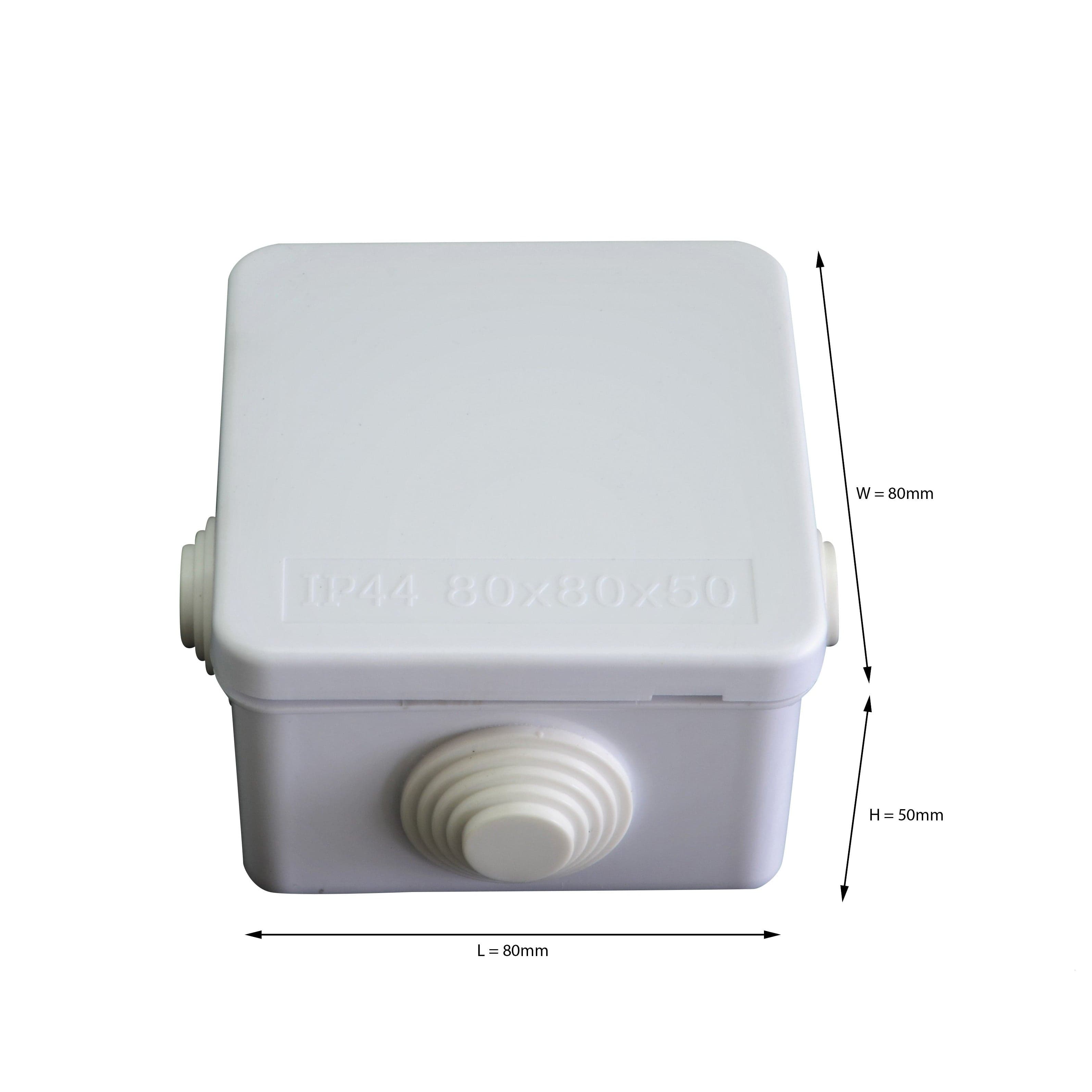 Twin Eagle Imports Junction Box 80x80x50 mm ABS Plastic IP44 Waterproof Junction Box