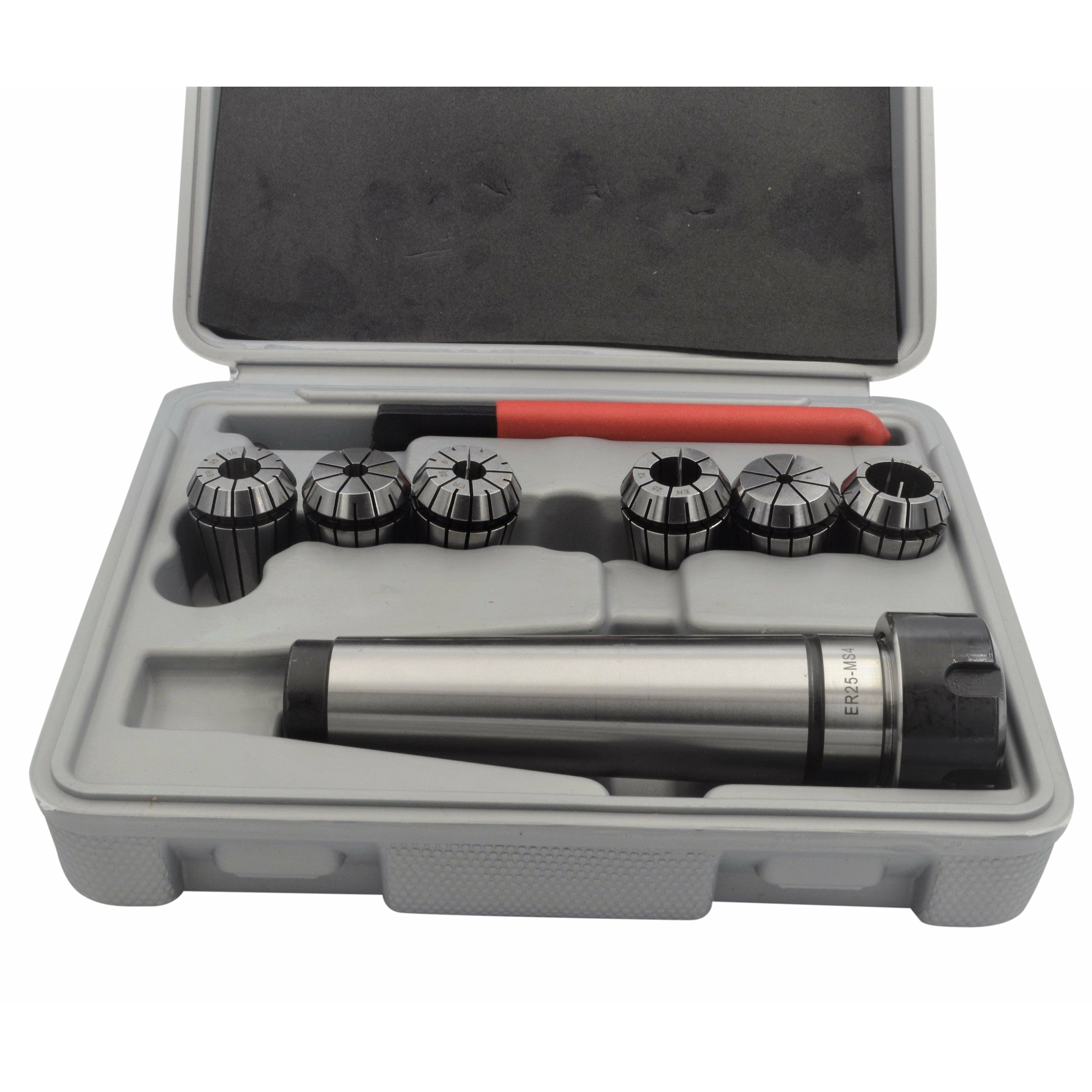 Twin Eagle Imports Milling Chuck 6 pc ER25 MT4 M16 Drawbar Precision  Spring Collet Set