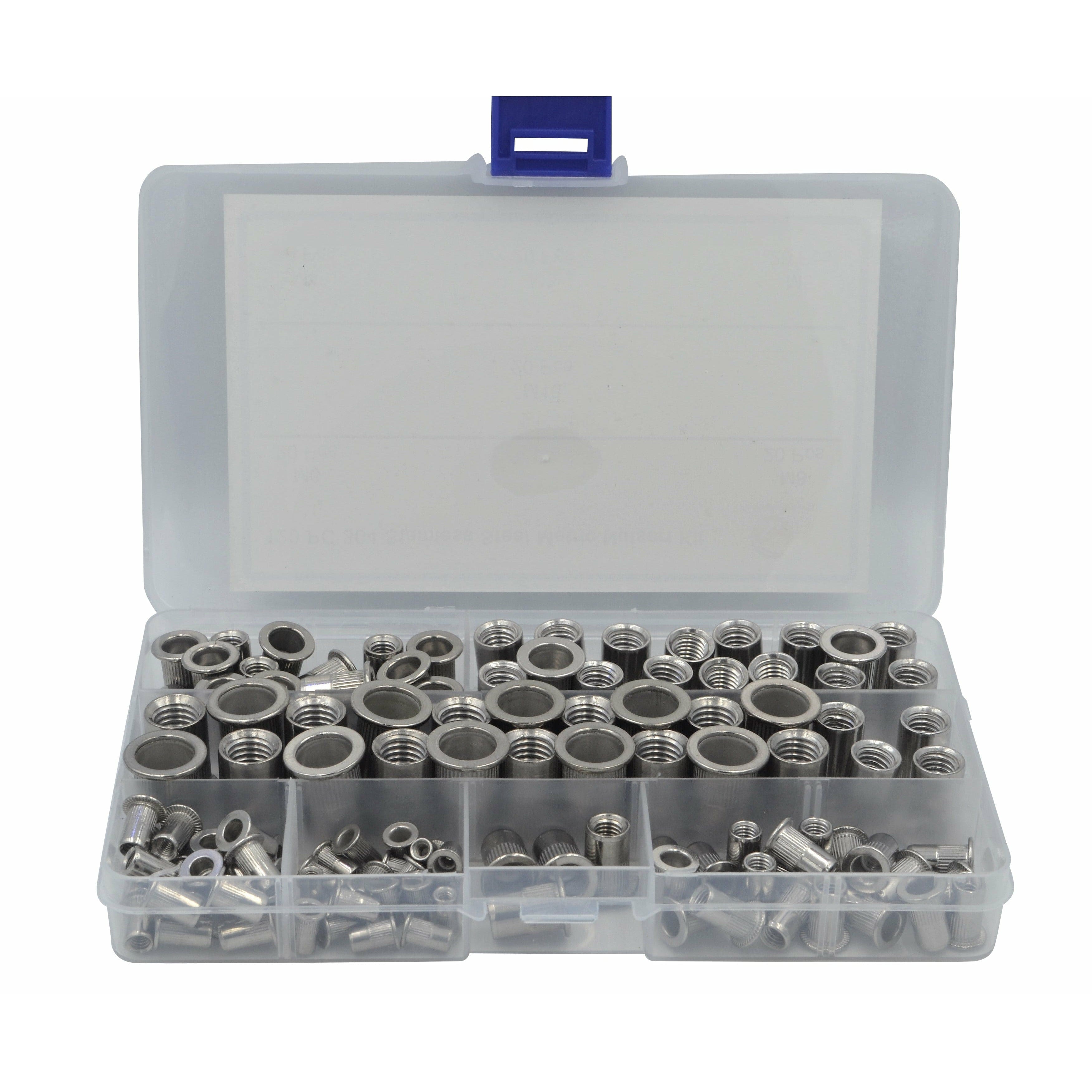 Twin Eagle Imports Nutserts 120pc 304 Stainless Steel Metric Nutserts Grab Kit Assortment