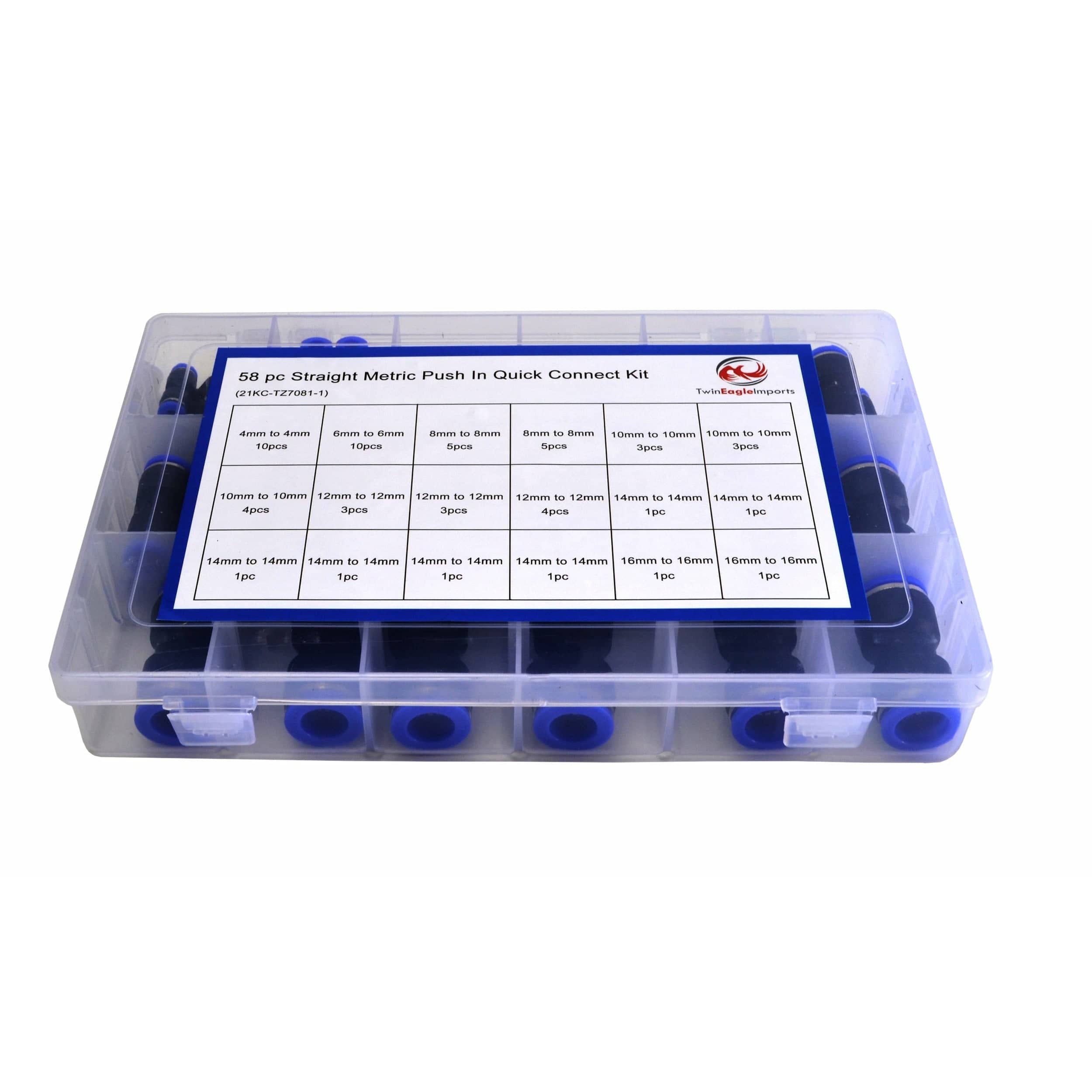 Twin Eagle Imports Quick Connect 50pc Imperial & 58 PC Metric Quick Connect Grab Kit Assortment