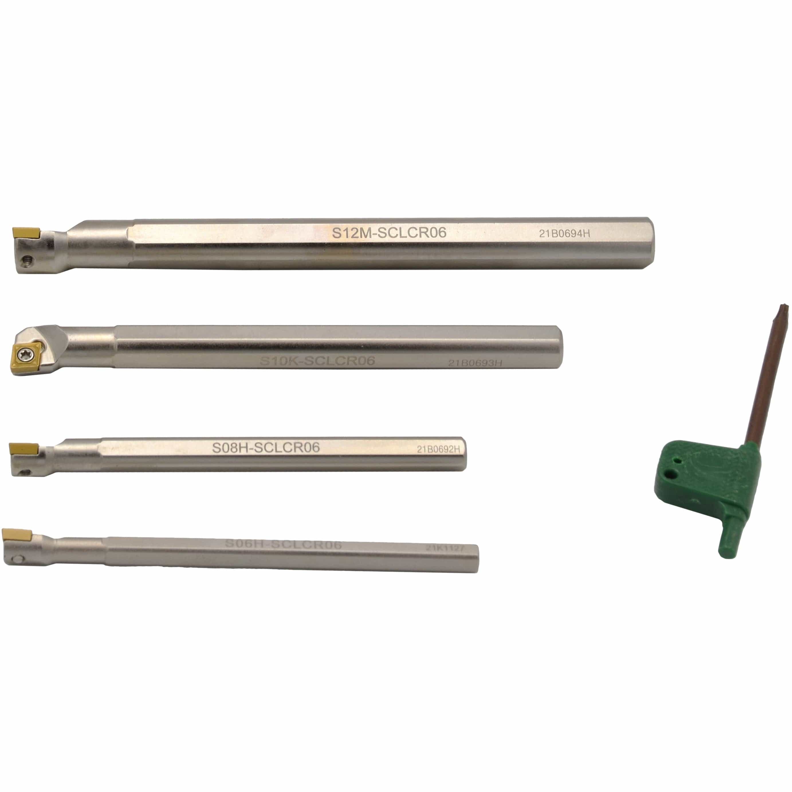 Twin Eagle Imports Turning Tool Indexable Boring Bar 4 Piece Set 6 / 8 / 10 / 12 mm Shank