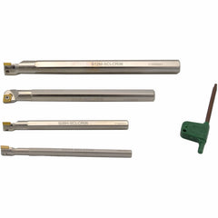 Twin Eagle Imports Turning Tool Indexable Boring Bar 4 Piece Set 6 / 8 / 10 / 12 mm Shank