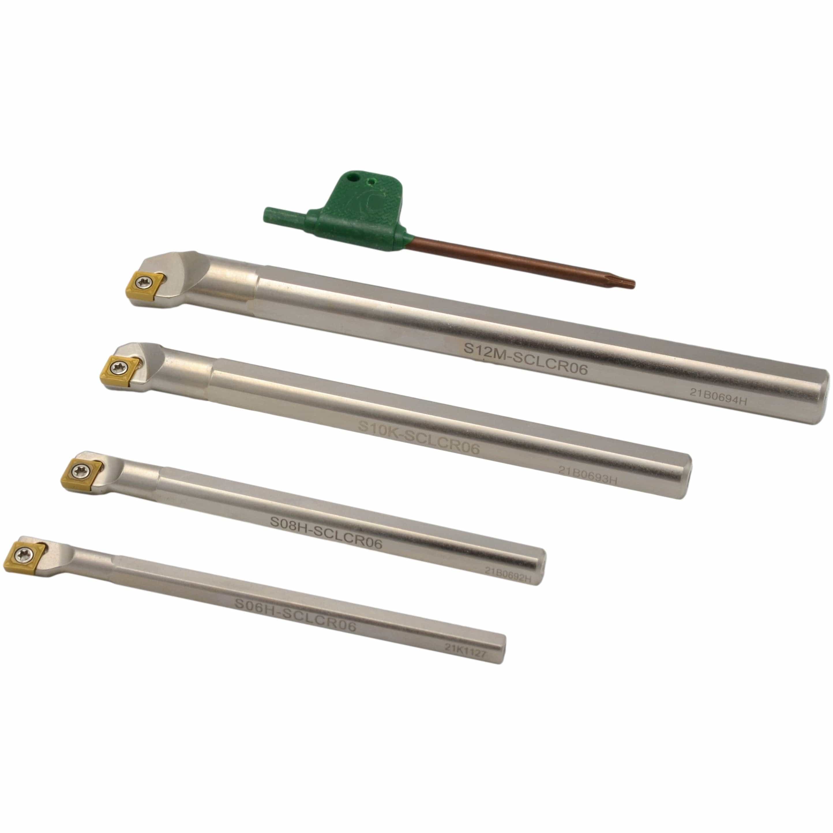 Twin Eagle Imports Turning Tool Indexable Boring Bar 4 Piece Set 6 / 8 / 10 / 12 mm Shank